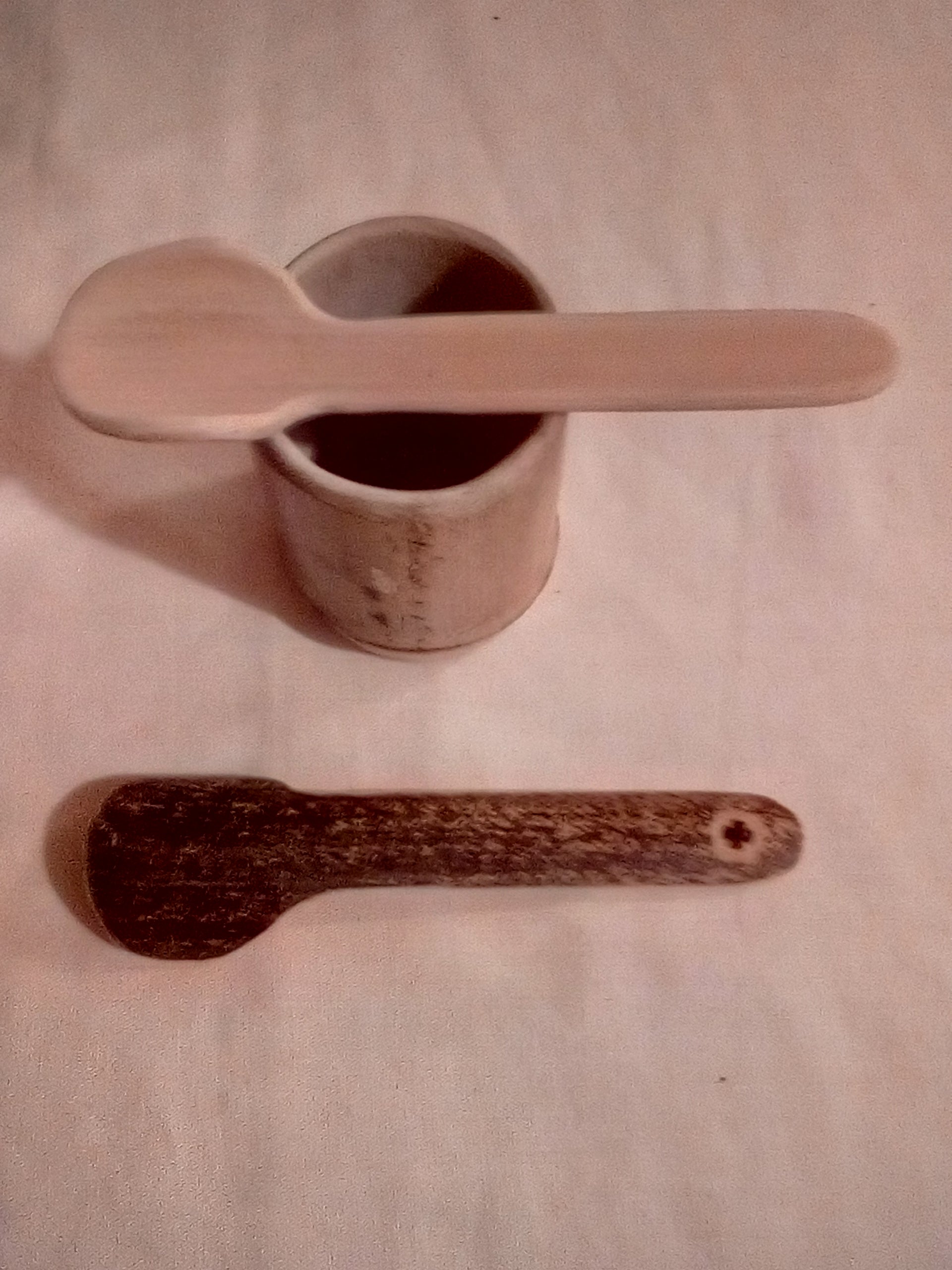 Petite cuillère en bambou noir artisanale 2-13 cm