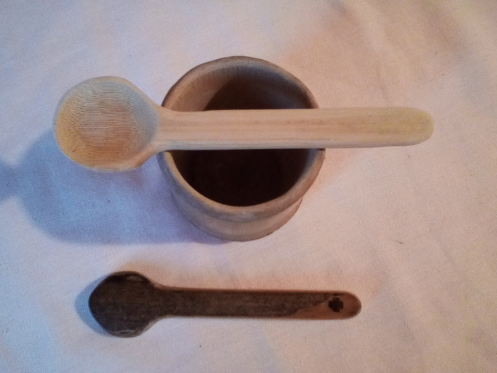 Grosse petite cuillère de 11 cm en bambou dessinée