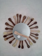 Spatule à maquillage en bambou noir  artisanale 5-6 cm à tête large