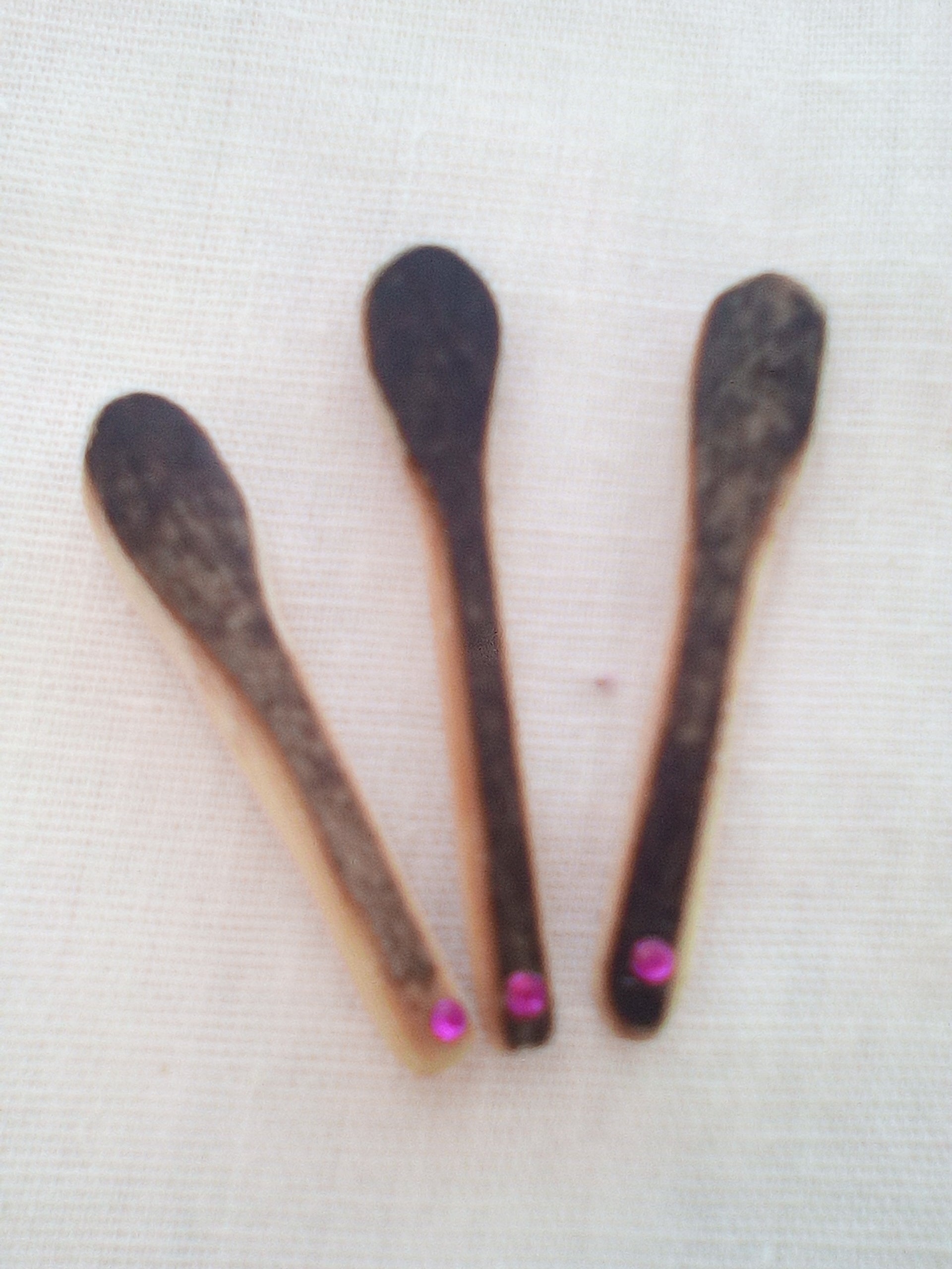 cuillère a maquillage ern bambou strass rse 4-5 cm