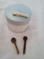 Cuillère à maquillage en bambou noir 3-4 cm 1 strass rouge