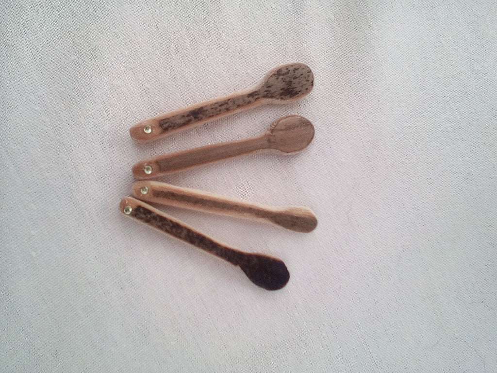 cuillere a maquillage en bambou strass jaune clair 4-5 cm