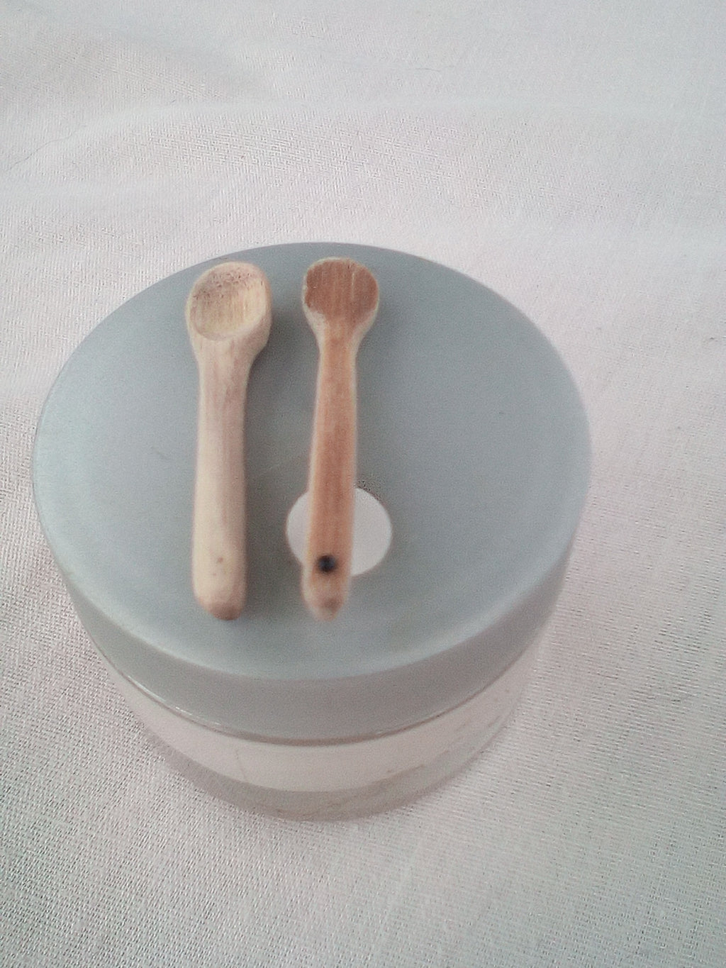 cuillere a maquillage en bambou artisanale  strass noir 4-5 cm