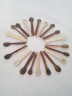 cuillère à maquillage en bambou noir 5-6 cm artisanale