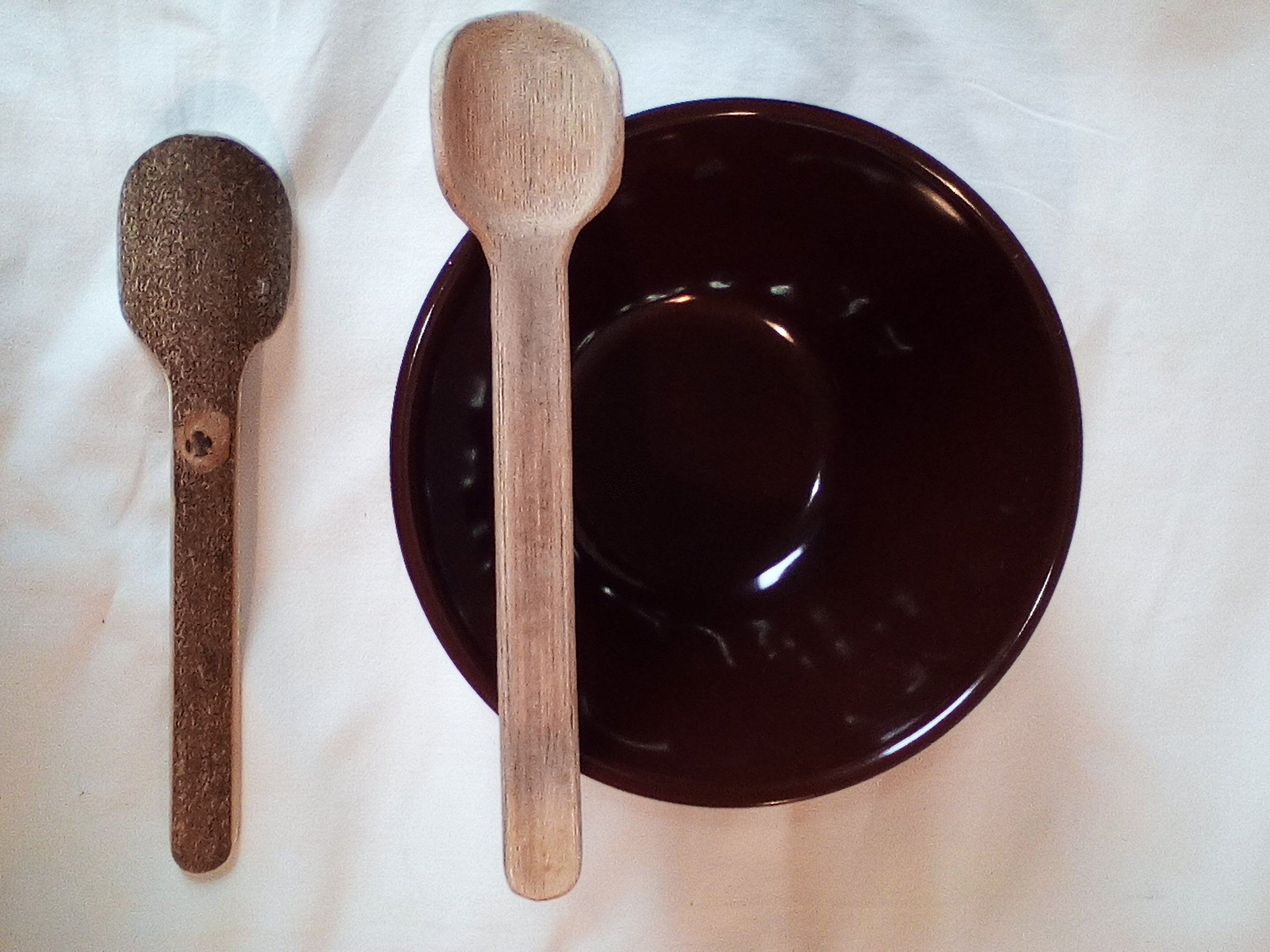 cuillére en bambou noir de 17 cm estampillée