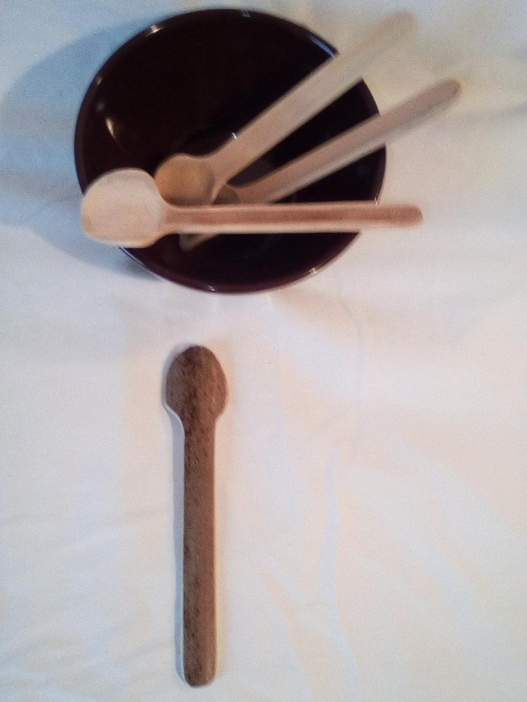 Cuillère en bambou noir naturelle de 15 cm