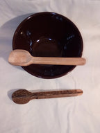 Cuillère en bambou noir naturellement décorée de 15 cm