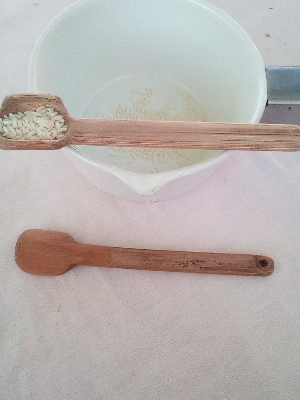 cuillère en bambou vert arisanale de 17 cm