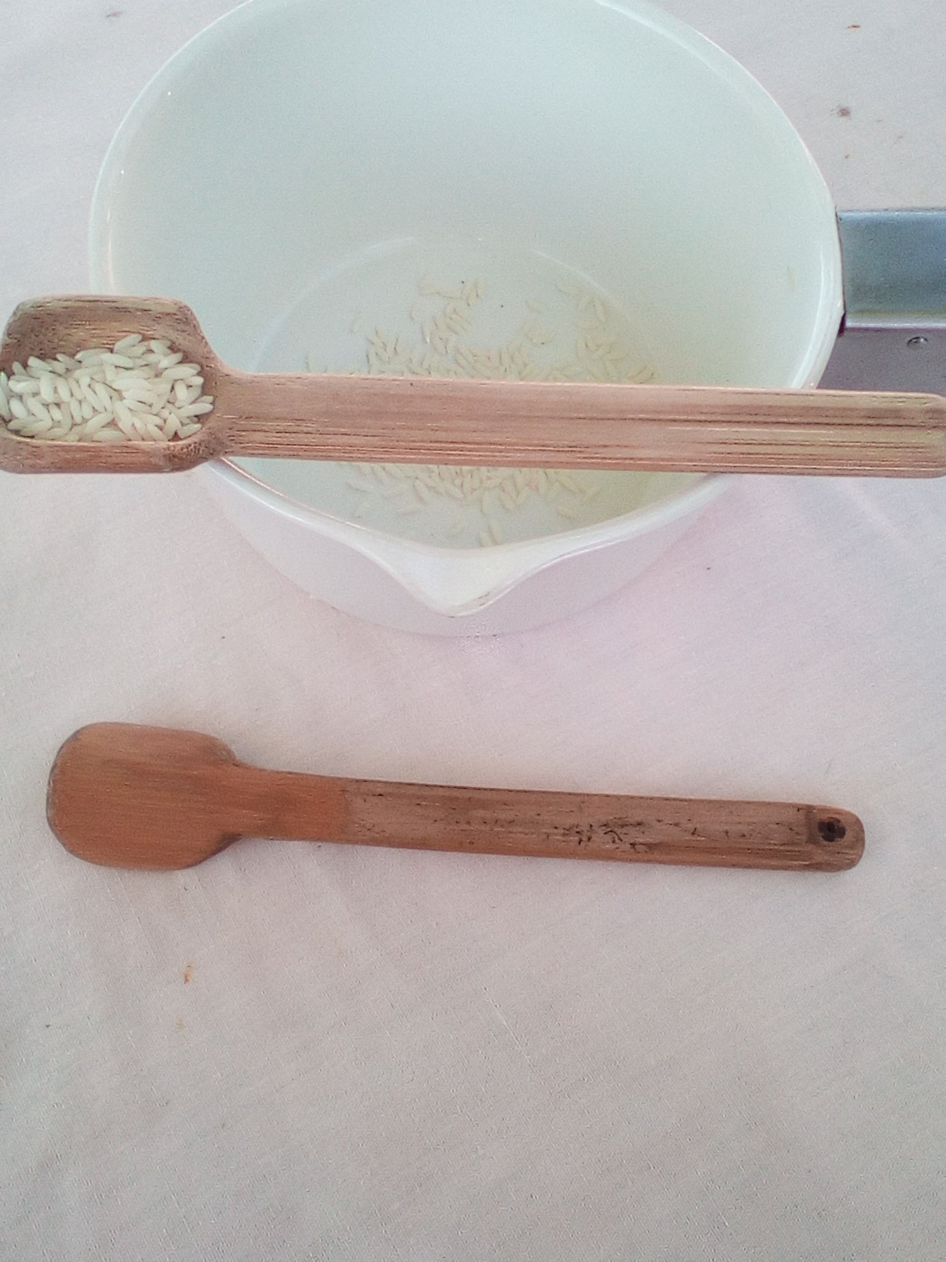 cuillère en bambou vert arisanale de 17 cm