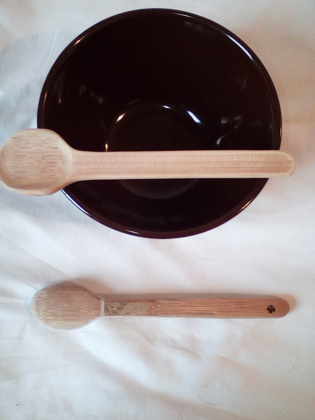 cuillere en bambou vert de 17 cm estampillee