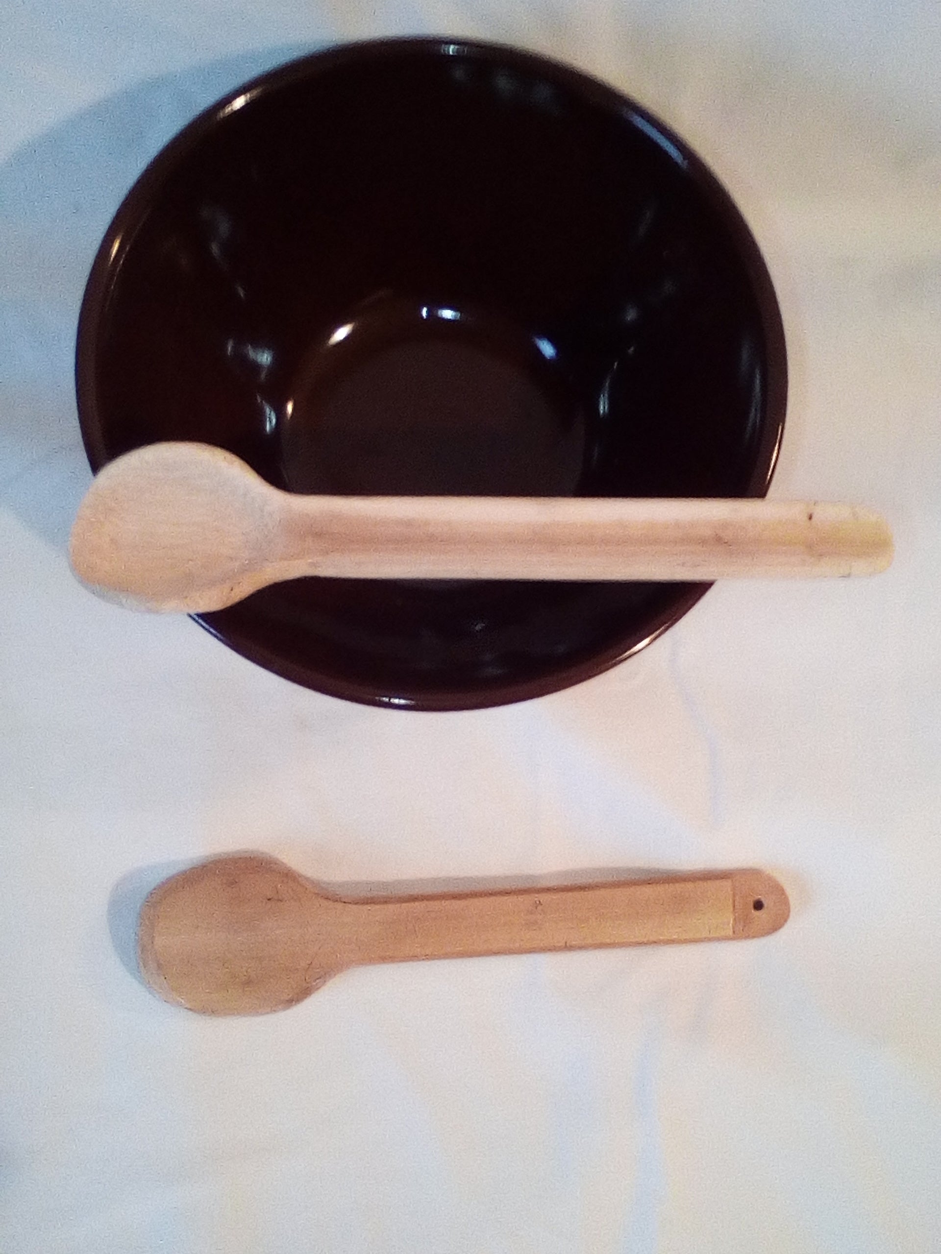 Cuillère en bambou vert artisanae de 15 cm