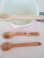 cuillere en bambou vert artisanale de 17 cm