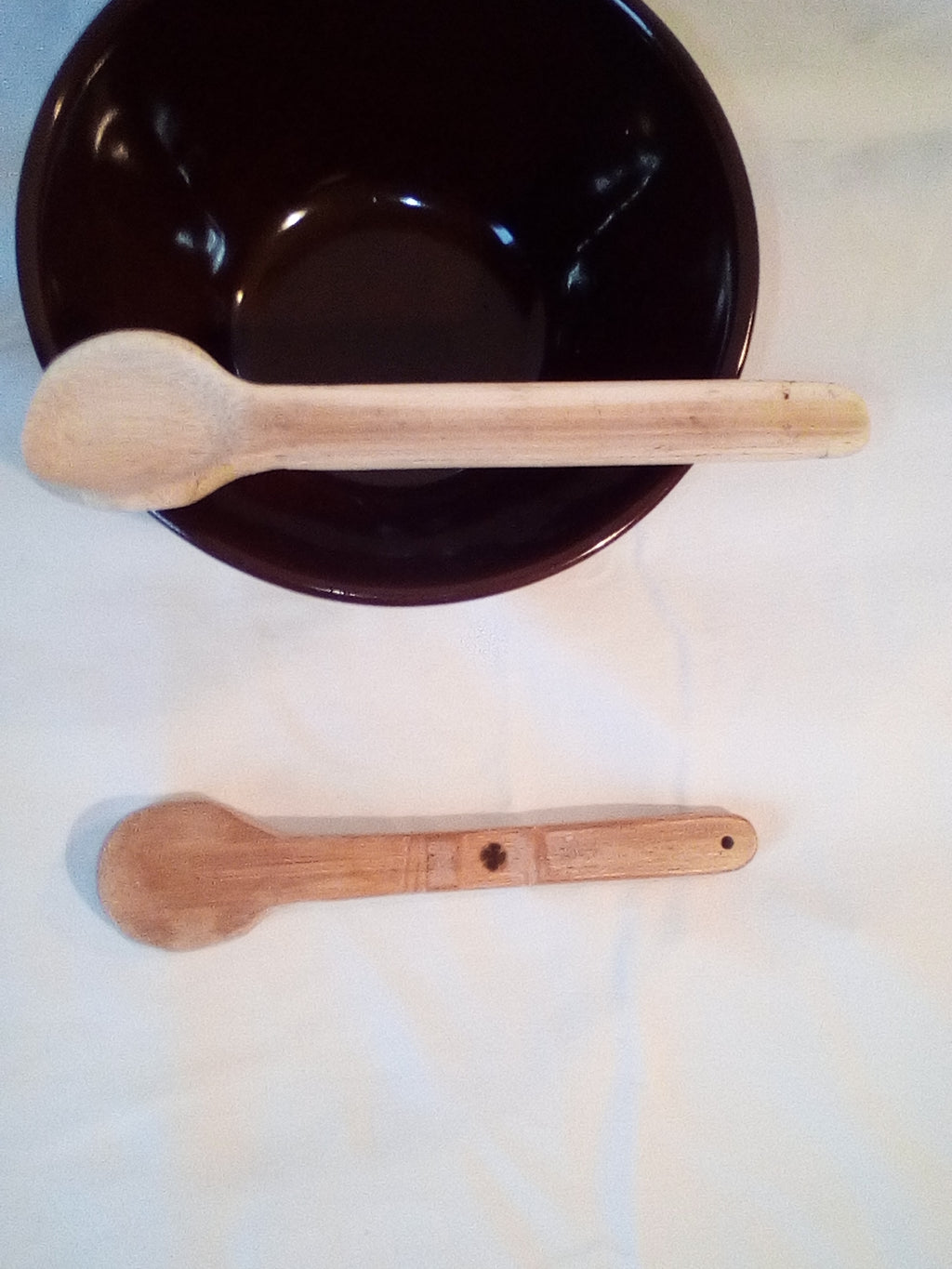 Cuillère en bambou vert de 15 cm estampillee