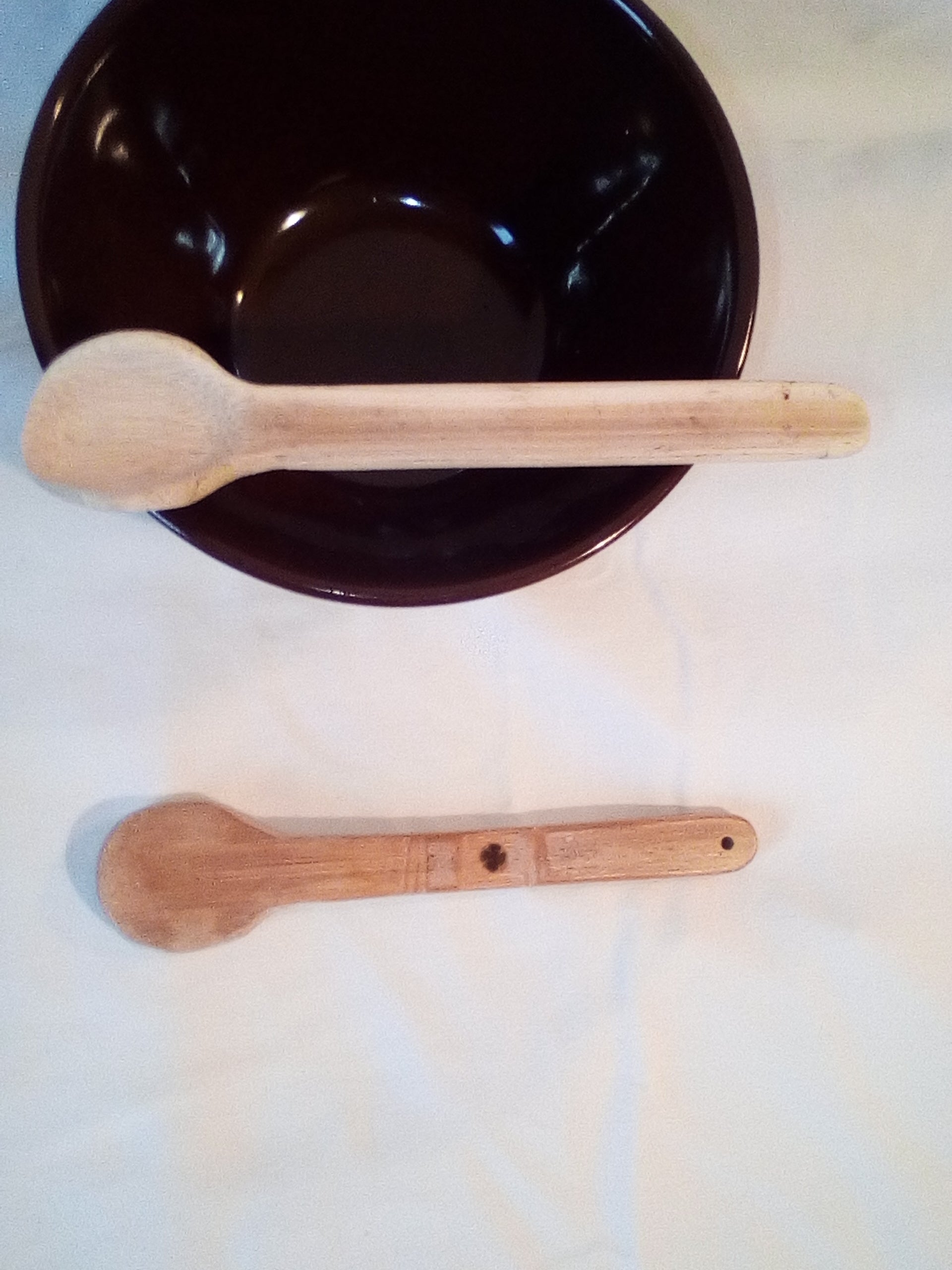 Cuillère en bambou vert de 15 cm estampillee