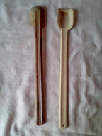 spatule en bambou vert artisanale cannelé de 25 cm